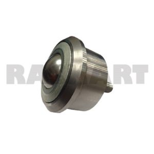 Bola de transferencia maquinada de alta resistencia, de acero inoxidable de 1-3/16" y cuerpo de acero con montaje de vástago de 3/8" x 16.